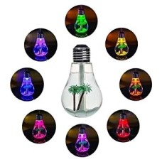 Ampul Şekilli Oda/hava Nemlendirici USB Su Hazneli Soğuk Buharlı 7 LED Işıklı Gece Lambası