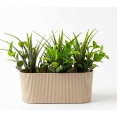 Dekoratif Yapay Sukulent Bitki Saksısı – Modern Masaüstü Yapay Bitki Aranjmanı, Dekoratif Plastik Saksı ile Ev, Ofis ve Raf Dekoru (16 x 7 Cm)