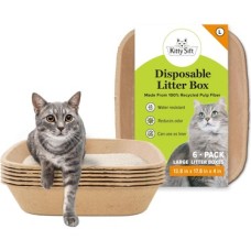 Sift (6'lı Paket) Tek Kullanımlık Kedi Kumu Kutusu, Sürdürülebilir, Temiz - Büyük, 6'lı Paket
