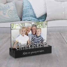 Prime International Designs Grandkids Masaüstü Ifadesi Gümüş Kelime Eklentisi Resim Çerçevesi, 4x6, Siyah