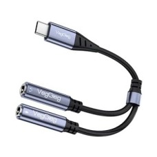 Type-C To 3.5mm Aux ve Mikrofon Dönüştürücü Adaptör Dac Chip Hifi Ses Kartı