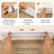 Prime Sensörlü Alüminyum USB Şarjlı LED Gece Lambası, 3 Renk Kısılabilir, Mutfak Dolap Tezgah Için (60 Cm) Prime Sensörlü Alüminyum USB Şarjlı LED Gece Lambası, 3 Renk Kısılabilir, Mutfak Dolap Tezgah Için (60 Cm)