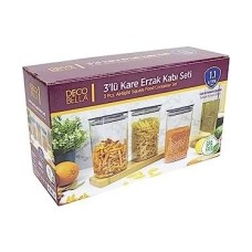 Prime Omak 3 'lü 1.1 Lt. Kare Erzak Kabı Seti