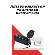 Sinema Projeksiyonu Projektörü ve Dijital Göstergeli Bluetooth Hoparlör Uzun Pil Ömrü HD Kalite