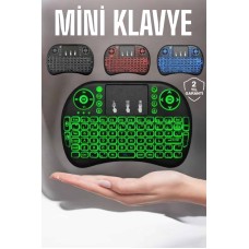 TV Uyumlu Mini Klavye Q Klavye Işıklı Tüm Cihazlara Uyumlu