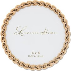 Prime Frames Halat Tasarımı, Metal Çerçeve, Yuvarlak, 4 x 4, Altın Rengi
