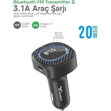 Prime Bluetooth Fm Transmitter USB Destekli Araç Şarjı