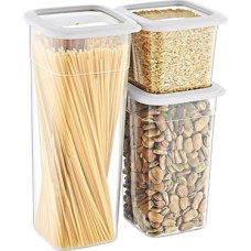 Prime 4'lü Set Skali Kare Saklama Kabı Beyaz (4'şer Adet 740 Ml, 1440 Ml, 2350 Ml)