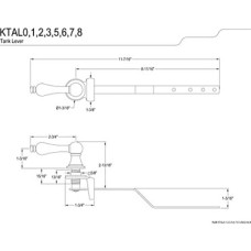 Ktal7 Victoria Tuvalet Tankı Kolu, Fırçalanmış Pirinç 11,44 x 2,75 x 2,44