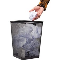 Prime Reader Mesh Çöp Kovası, Atık Kağıt Sepeti, Kare, Ofis, Metal Örgü, 9.8 u x 9.8 G x 12.25 H, 4'lü Set, Siyah