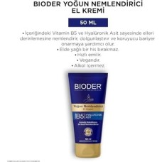 Bioder Yoğun Nemlendirici El Bakım Kremi 50 ml – Hyalüronik Asit ve B5 Vitamini Içerikli, Hızlı Emilen Nemlendirici