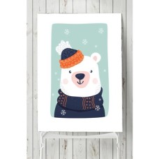 (PSTER5937) Kutup Ayısı Kış Çocuk Odası Poster 30X40CM