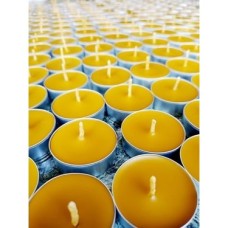 (12 Adet) Tealight Doğal Petek Balmumu Mum Standart Boy Beeswax Candle