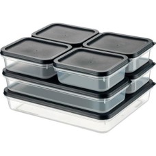 Prime 4 Adet Buzdolabı Organizeri – Pp Plastik Şeffaf ve Ayarlanabilir Saklama Kabı, Gıdaları Taze Tutan Fresh Box, Çok Amaçlı,mikrodalga ve Bulaşık Makinesi Uyumlu (Gri, 2600 Ml)