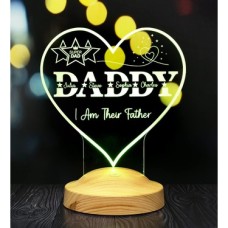 Daddy Kalp Şeklinde Babalar Günü Hediyesi, Babaya Hediye, Kişiye Özel Daddy Hediye Isim Yazılı LED Lamba