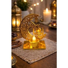 Gold Şamdan Pilli LED Işık, Askılı Fener Süsü Sarı Işıklar Peri Işıkları Aydınlatmalı Şerit LED Ramazan Süsü LED Işık