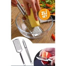 2li Set Paslanmaz Çelik Rende ve Soyacak Peynir Çikolata Zencefil Patates Limon Rende Sebze Soyucu