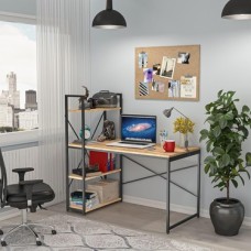 Prime CLM108 Ceviz Metal Kitaplıklı Çalışma Masası