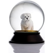 Prime Cam ve Reçine Altın Patiler Köpek Maltese Terrier Kar Küresi Hediye