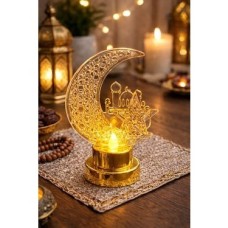 Gold Ayyıldız Pilli LED Işık, Askılı Fener Süsü Sarı Işıklar Peri Işıkları Aydınlatmalı Şerit LED Ramazan Süsü LED Işık