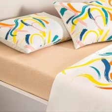 Taç Baskılı Zest Tek Kişilik Pike Takımı Turuncu