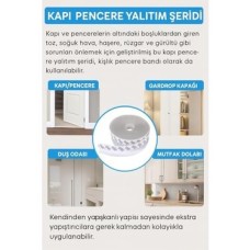 5 Metre Kapı ve Pencere Bandı, Kendinden Yapışkanlı Şeffaf Silikon Fitil, Pvc Kapı Pencere Contası, Duşakabin ve Cam Için, Rüzgar, Toz, Böcek ve Ses Yalıtımı, Soğuk Geçirmez, 35 Mm, Iso 9001