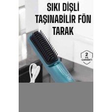 Saç Düzleştirici Fön Tarak Sıkı Dişli İyon Özelliği Şarjlı Taşınabilir