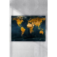 (PSTER6351) Masmavi Dünya Haritası Poster (60X90CM)