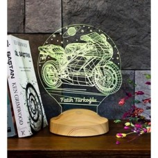 Motosiklet Motor Hayranlarına Hediye 3D LED Lamba, Erkeğe Hediye, Motor Gp Kişiye Özel 3 Boyutlu Lamba