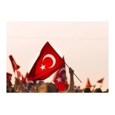 Zc Bayrak Sopalı Türk Bayrağı 100X150 Yüksek Kalite Çift Tarafllı Fabrikasyon Baskı Alpaka Kumaş