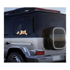 Arabadan Dışarı Bakan Sarman Kedi Stickerı
