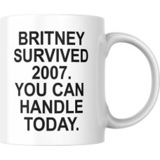 Prime Britney Survived 2007 Kupa Bardak Komik Yazılı Hediyelik Çay Kahve Kupası Coffee Mug