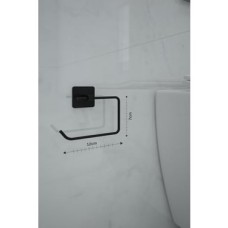Prime Banyo Yapışkanlı Aksesuar Seti Havluluk T.kağıtlık ve Peçetelik Kare Siyah 5 Li Set