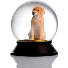 Prime Cam ve Reçine Altın Patiler Köpek Retriever Kar Küresi Hediye