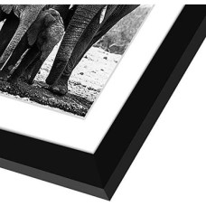 11X11 cm Siyah Resim Çerçevesi, Kırılmaya Dayanıklı Cam, 8x8 cm Mat ile Veya 11X11 cm Matsız Kullanım
