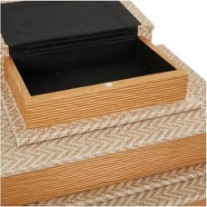 Prime Deco 79 Kumaş Dekoratif Kutu Chevron Desenli Sahte Kitap Saklama Kitabı Şekilli Kutular Krem Vurgulu, 4'lü Dekoratif Hatıra Kutusu Seti 38,1 Cm, 30,4 Cm, 9 Cm, 15,2 cm Y, Bej