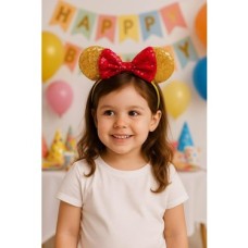 Prime Pullu Mouse Kulakları Taç, Altın ve Kırmızı, Sequin Fiyonk Detaylı, Kostüm Aksesuarı Prime Pullu Mouse Kulakları Taç, Altın ve Kırmızı, Sequin Fiyonk Detaylı, Kostüm Aksesuarı