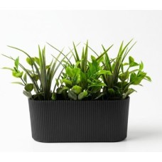 Dekoratif Yapay Sukulent Bitki Saksısı – Modern Masaüstü Yapay Bitki Aranjmanı, Dekoratif Plastik Saksı ile Ev, Ofis ve Raf Dekoru (16 x 7 Cm)