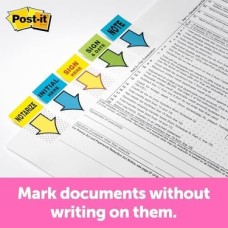 Post-It Mesaj sign Here Bayrakları Değer Paketi, 50/dispenser, 12 Dispenser/paket, 1 Geniş, Sarı (680-SH12)