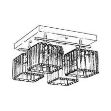 Prime AV-60230-4BSY Siyah Boyalı Modern Avize E27 Metal Kristal 40X40CM