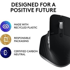 Prime Mac Için Mx 3s Performans Kablosuz Mouse, 8.000 Dpı, ve iPad Için, Sessiz, Ergonomik, Ultra Hızlı Kaydırma, Çoklu Cihaz Özelliği, Bluetooth, Siyah