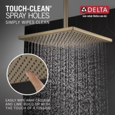 Prime - Musluk Tek Sprey Raincan Duş Başlığı, Altın Duş Başlığı, Yağmur Duş Başlığı, Kare Duş Başlığı, Metal Duş Başlığı, 2.5 Gpm Akış Hızı, Şampanya Bronz 52159-CZ25