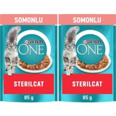 Prime Purına One Somonlu Kısırlaştırılmış Kediler Için Yaş Kedi Maması 85 Gram (2 Paketi)