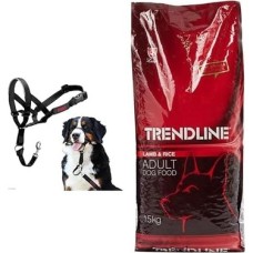 Halti Ağızlıklı Tasma, Boyut 4 Siyah + Trendline Kuzu Etli & Pirinçli Yetişkin Köpek Maması 15 kg