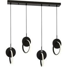 Prime AV-60370-4Y-BSY Siyah Boyalı Modern Avize LED Metal Ahşap Pleksi 80X12CM