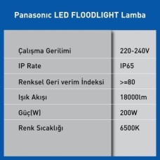 LED Floodlıght 200W 18000LM 6500K Kelvin-Beyaz Işık