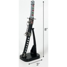 Dekoratif Mini Katana Samurai Zarf Açacağı, Stili Masaüstü Süs Kılıcı, Kaideli Koleksiyonluk Ofis Aksesuarı, Metal Görünümlü Mini Kılıç, & Oyun Temalı Şık Hediyelik Obje (20 Cm)