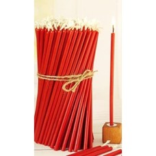 (50 Adet) Balmumu Mum ve (3 Adet) Özel Dizayn Ahşap Mumluk Dilek Mumu Doğal Petek Mum Tören Parti Doğum Günü Beeswax Candle (Kırmızı)