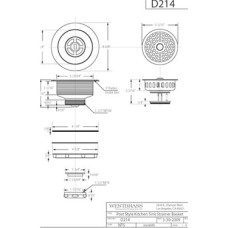 Prime Westbrass D214-50 3-1/2 Post Style Büyük Mutfak Lavabo Sepeti Süzgeç, 1'li Paket, Toz Boya Beyaz
