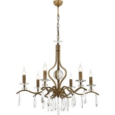 Prime AV-60394-6E Eskitme Kaplama Klasik Avize E14 Metal Kristal 80CM